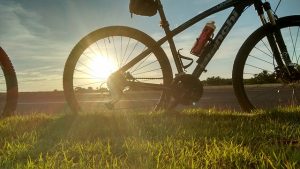 Bicicleta Paisaje Naturaleza Verano Vacaciones Sol Atardecer