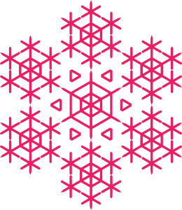 Red holiday snow flake.