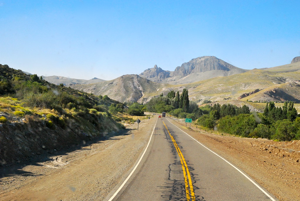 The open road with mountains in site.